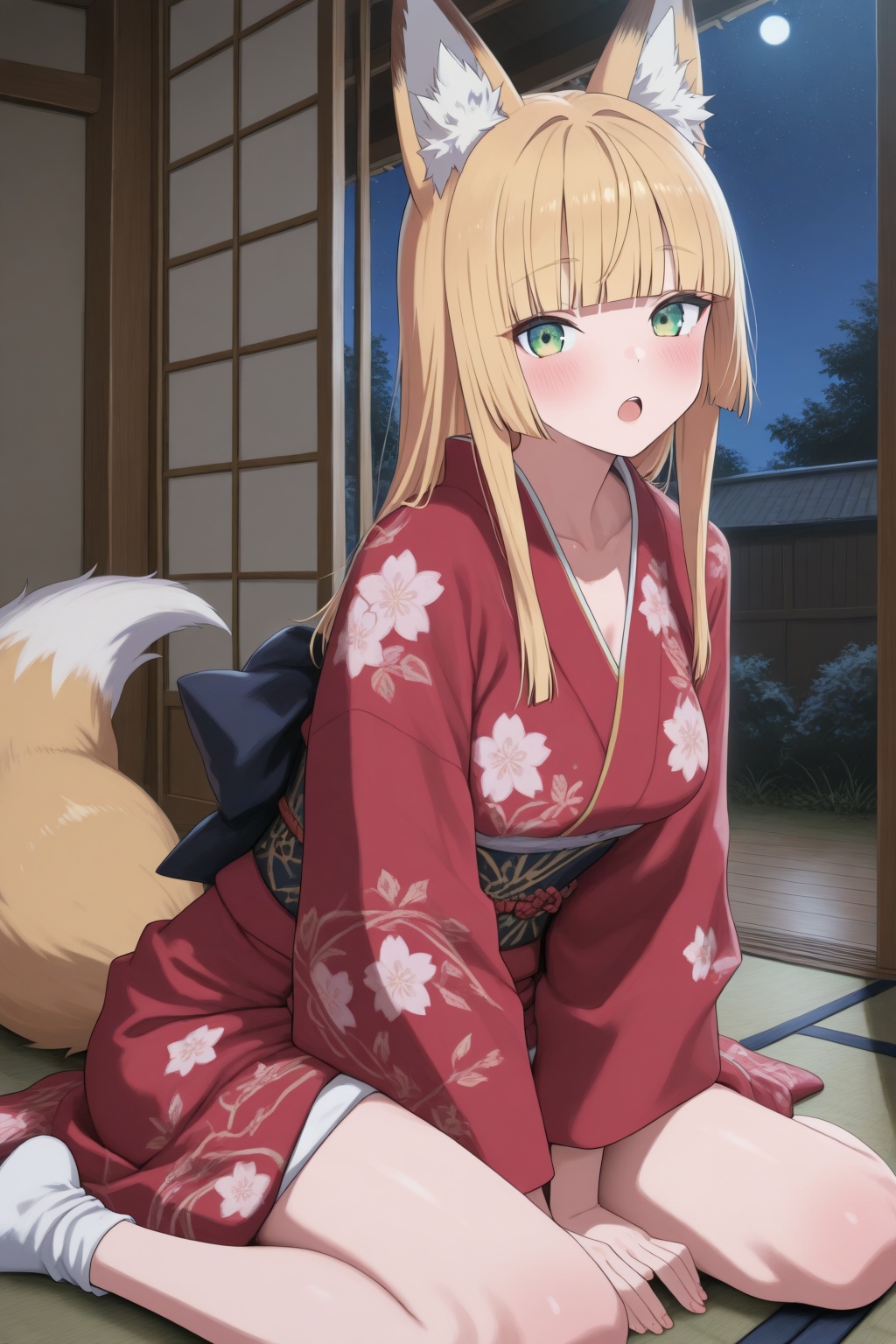 1girl,  tail,  animal ears on Tensor.Art