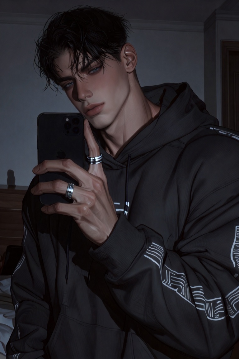 handsome ***** man,  waist-up portrait,  semi-realistic style on Tensor.Art