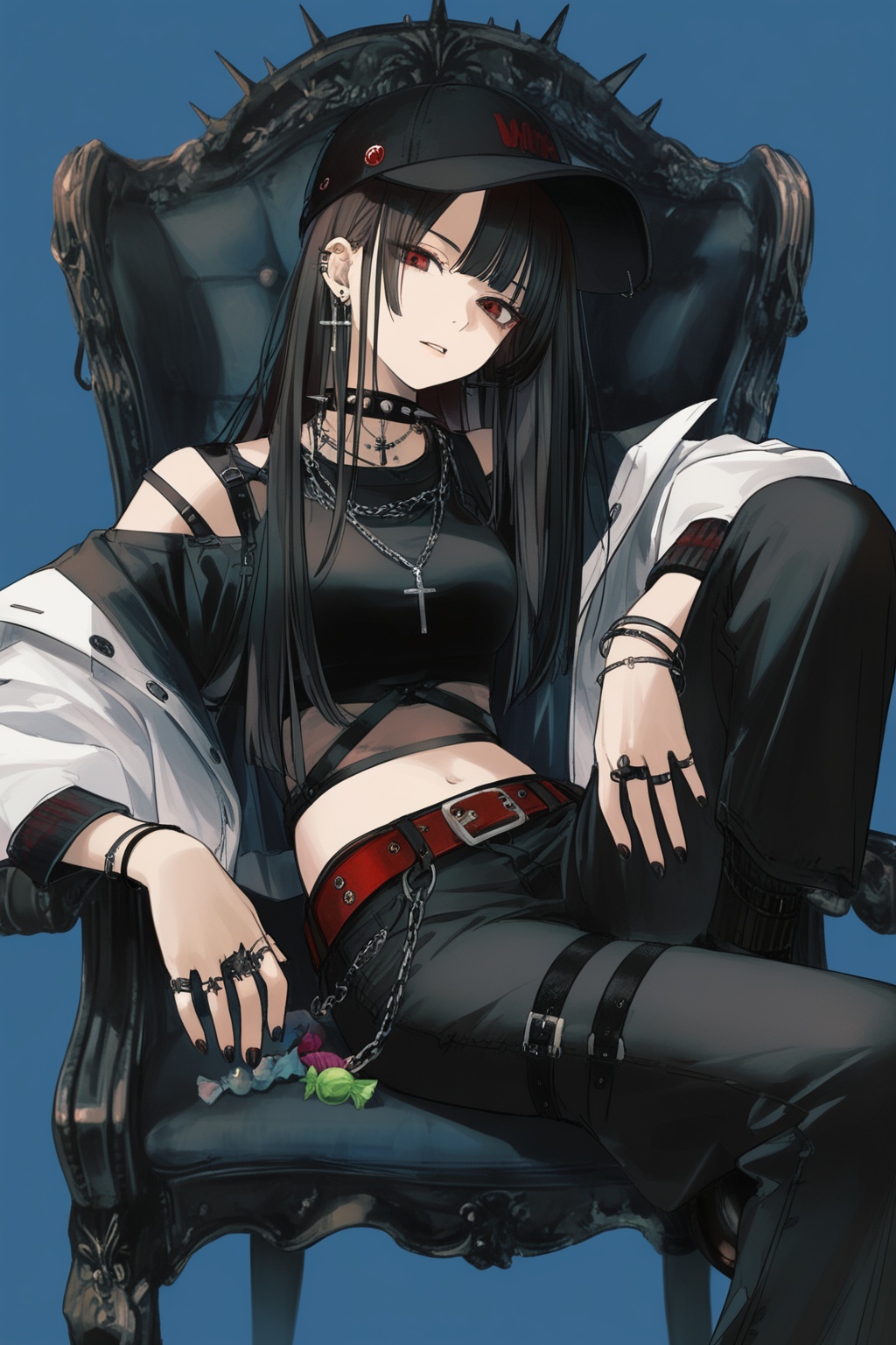 1girl,  jewelry,  hat on Tensor.Art