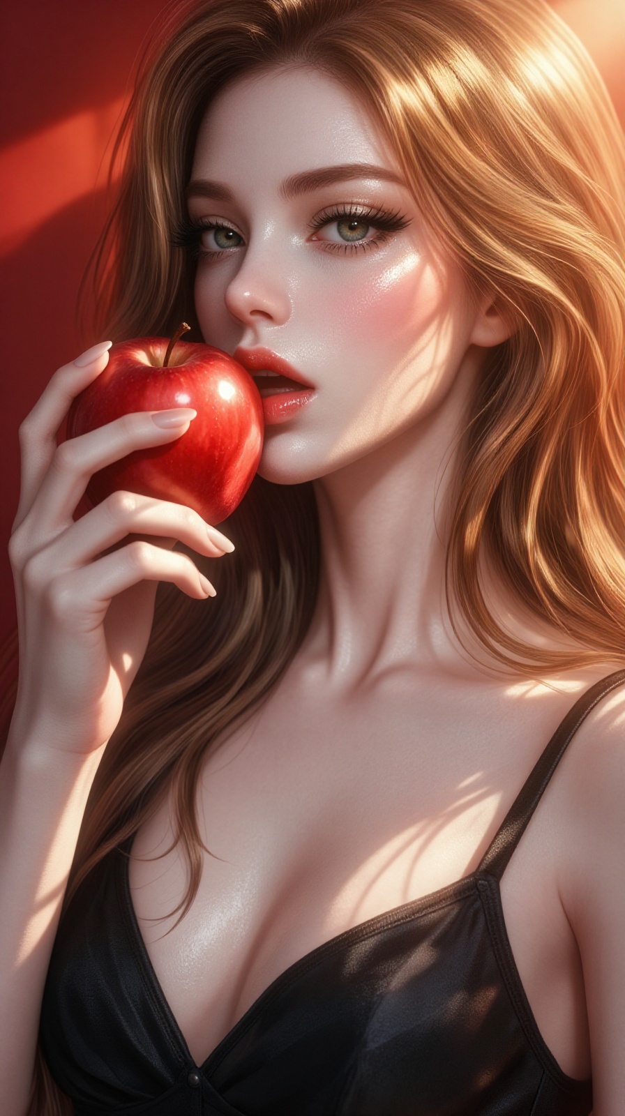 Without changing the appearance of the woman in the photo,  create a photorealistic fashion portrait. A woman with her sid...