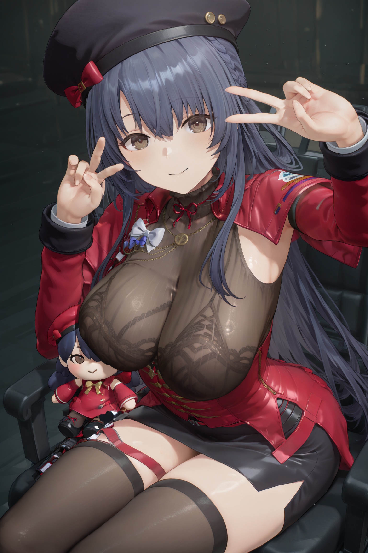 high quality,  solo,  a girl sits on chair on Tensor.Art