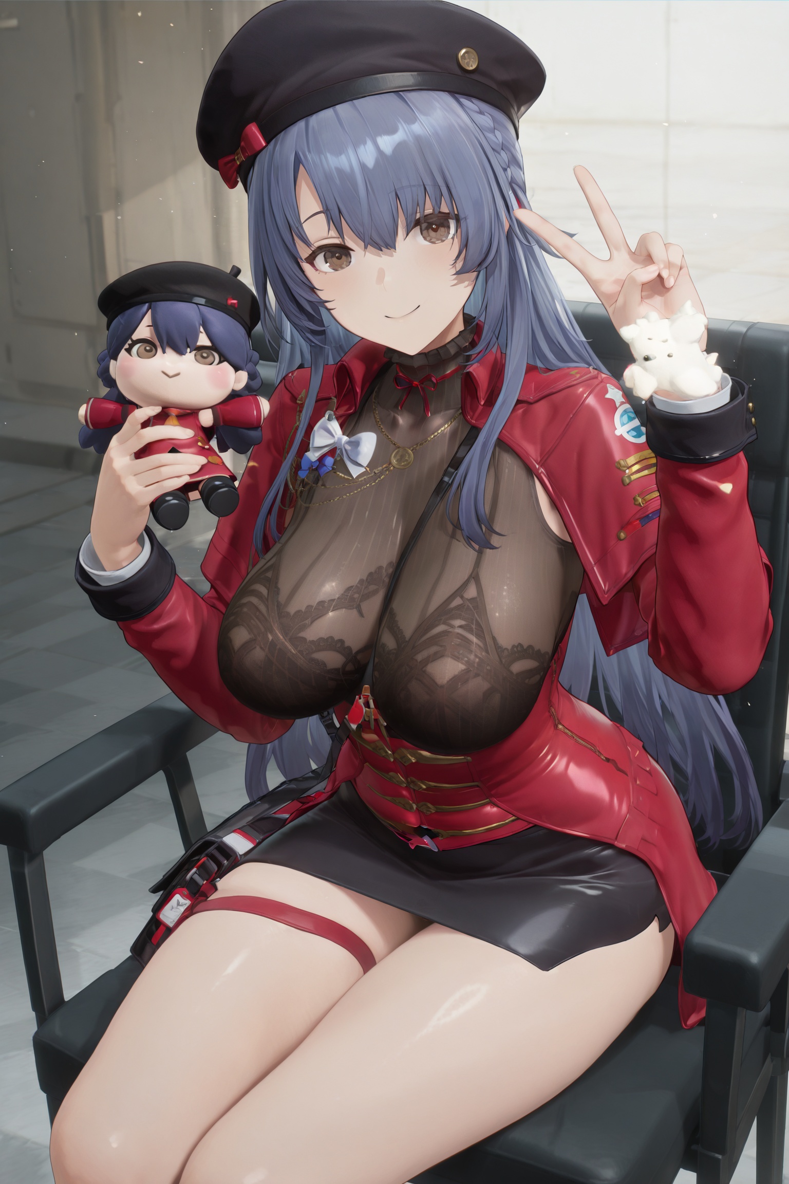 high quality,  solo,  a girl sits on chair on Tensor.Art