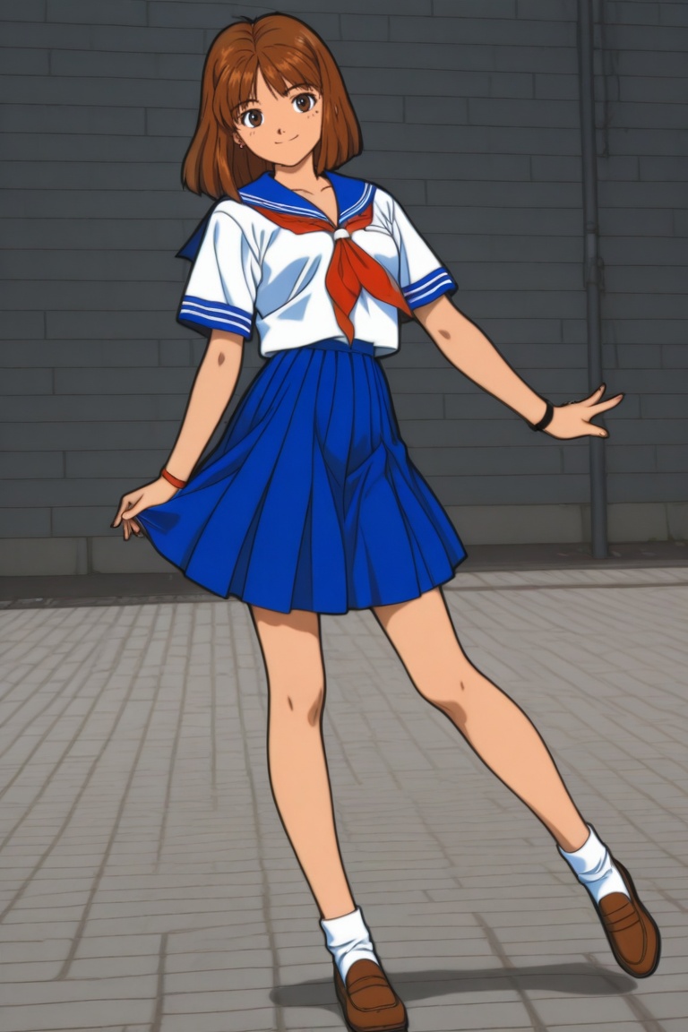 jankengirl,  brown hair,  sarafuku on Tensor.Art