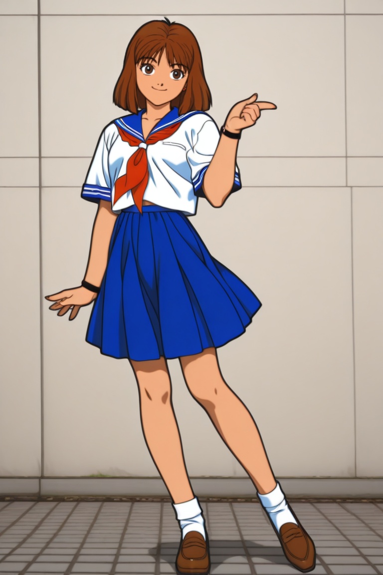 jankengirl,  brown hair,  sarafuku on Tensor.Art