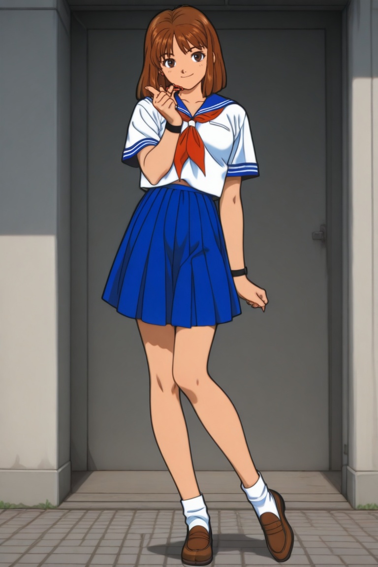 jankengirl,  brown hair,  sarafuku on Tensor.Art
