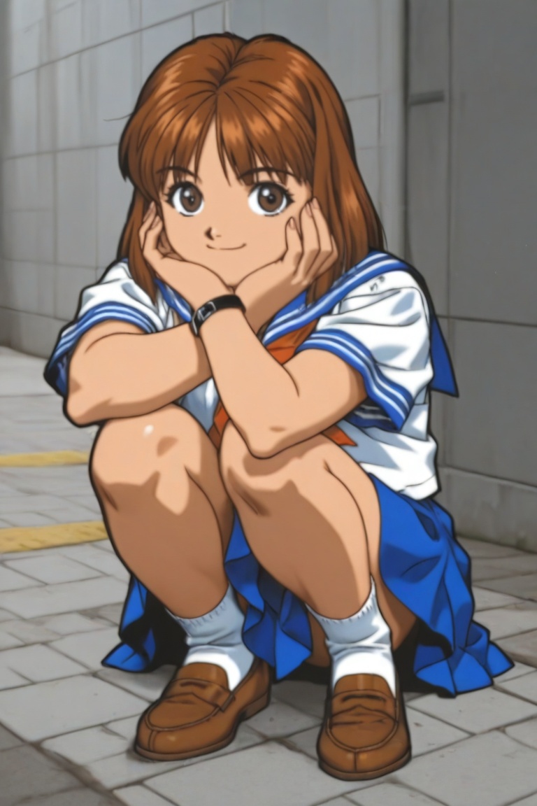 jankengirl,  brown hair,  sarafuku on Tensor.Art