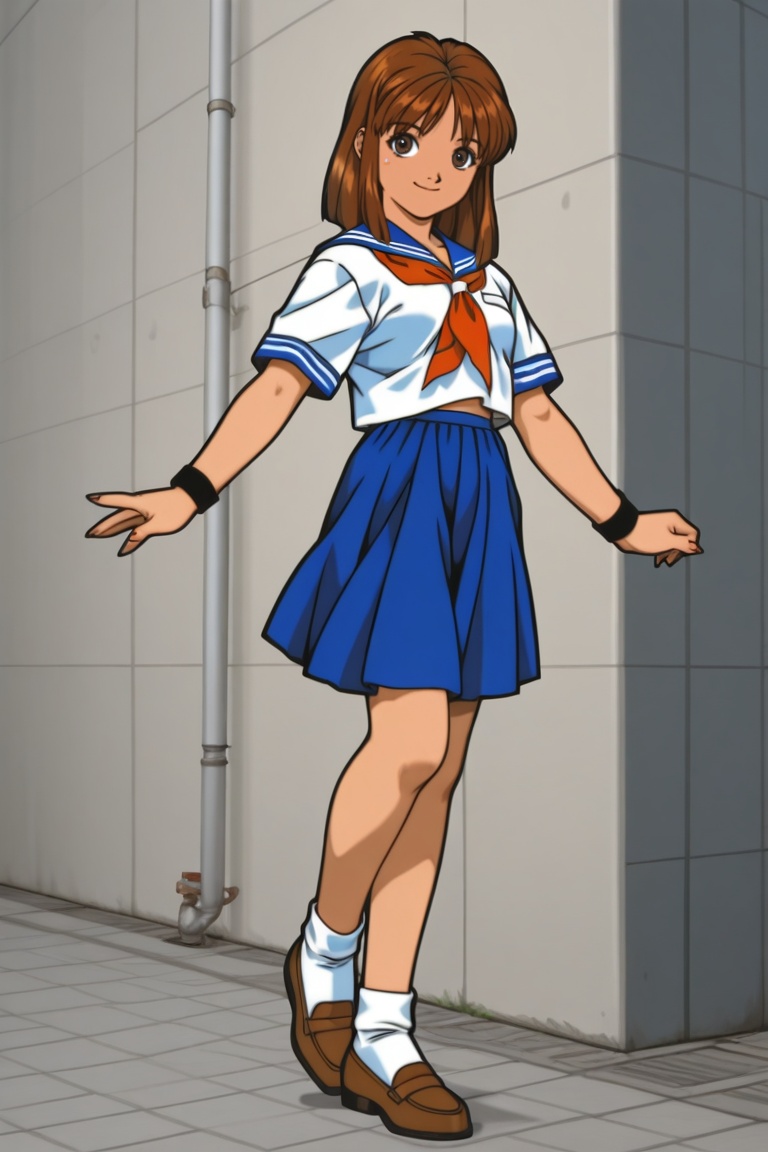jankengirl,  brown hair,  sarafuku on Tensor.Art