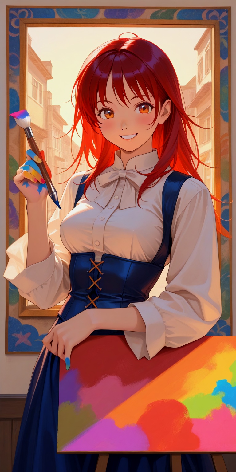 1girl,  solo,  long red hair on Tensor.Art