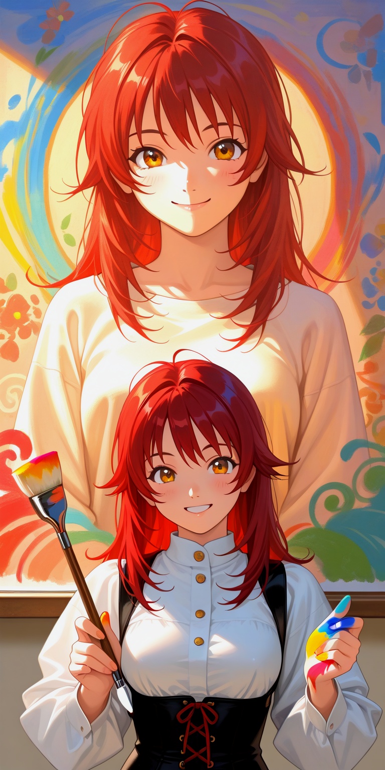 1girl,  solo,  long red hair on Tensor.Art