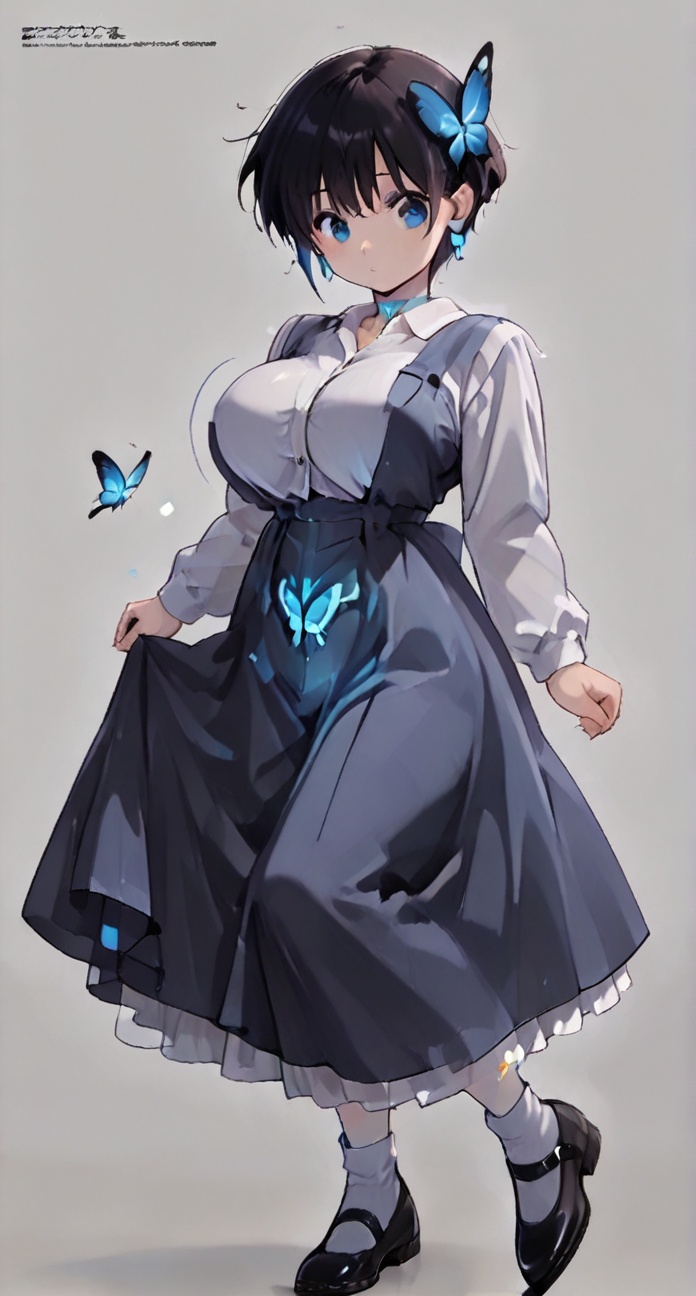Jumper dress,  beautiful bust,  Mary Jane shoes on Tensor.Art