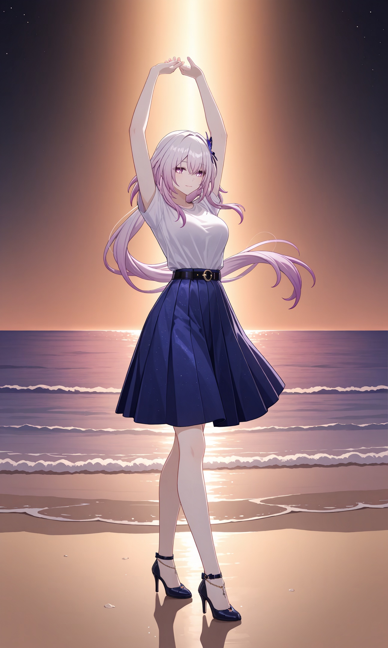Castorice(MQ/Honkai:Star Rail/),  sea,  dancing by MasterQ on Tensor.Art