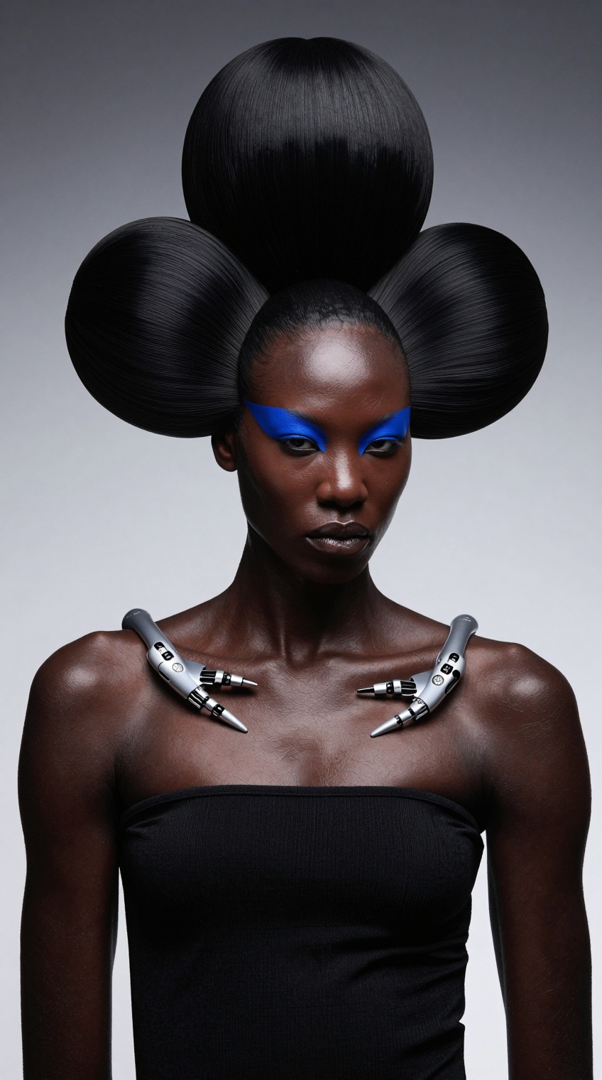avant-garde fashion,  editorial portrait,  sculptural hairstyle on Tensor.Art