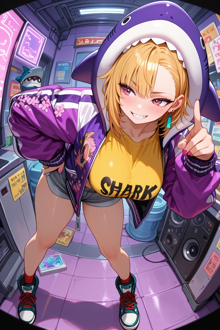 1girl,  big breasts,  sukajan jacket on Tensor.Art