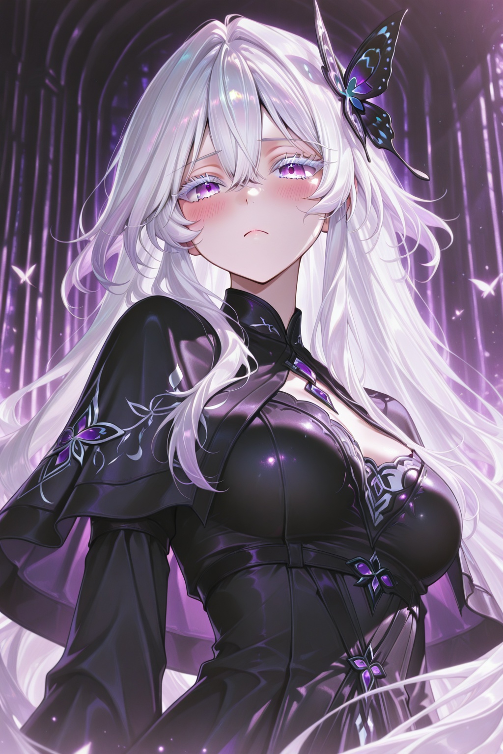 1girl,  colored eyelashes,  white hair on Tensor.Art