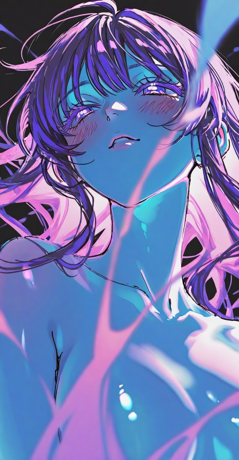 1girl,  female focus,  purple hair on Tensor.Art