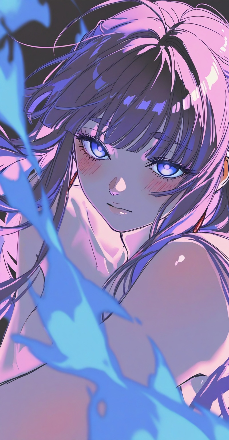 1girl,  female focus,  purple hair on Tensor.Art