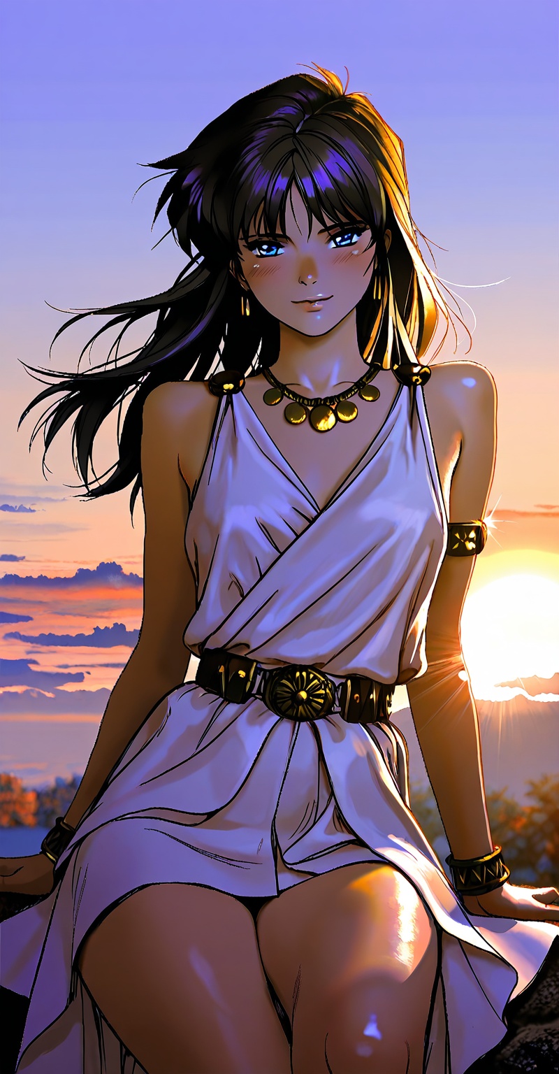 ((Emphasize a blend of anime aesthetics with painterly digital rendering techniques)),  the use of light and shadow create...