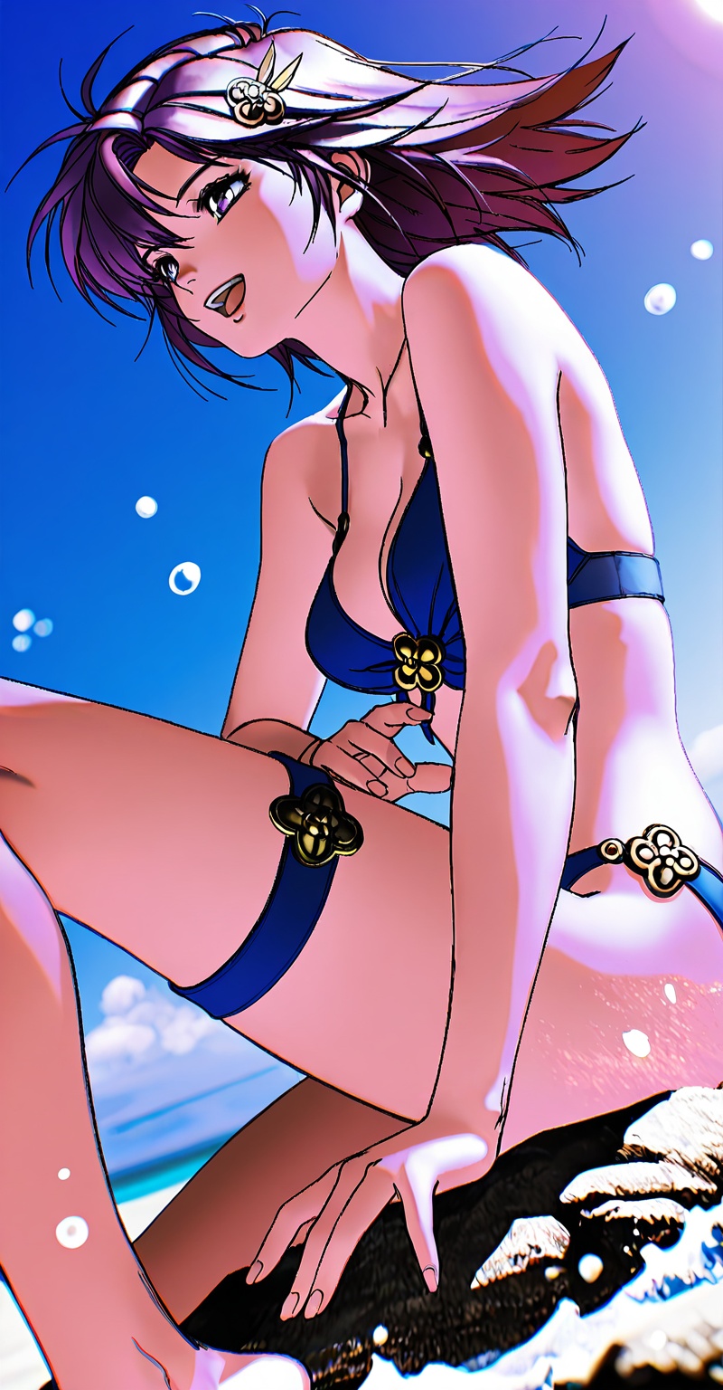 ((Emphasize a blend of anime aesthetics with painterly digital rendering techniques)),  the use of light and shadow create...