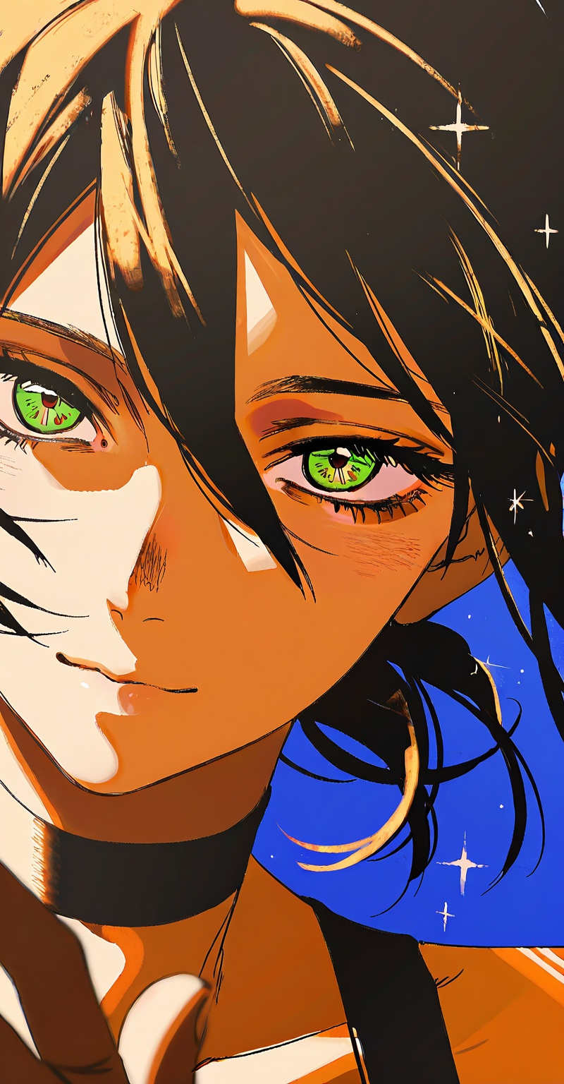 ((Emphasize a blend of anime aesthetics with painterly digital rendering techniques)),  the use of light and shadow create...