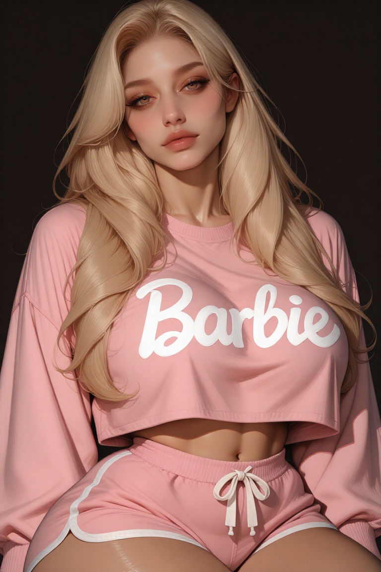 This is a highly detailed digital illustration of a young woman with a realistic yet slightly stylized appearance. She has...