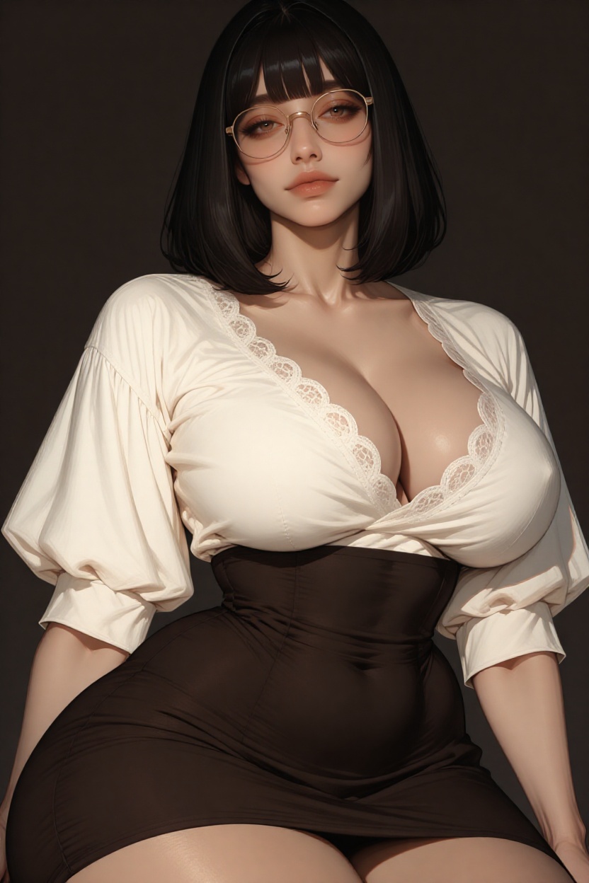 This is a digital illustration of a young woman with a realistic,  almost hyper-realistic style. She has a fair skin tone,...