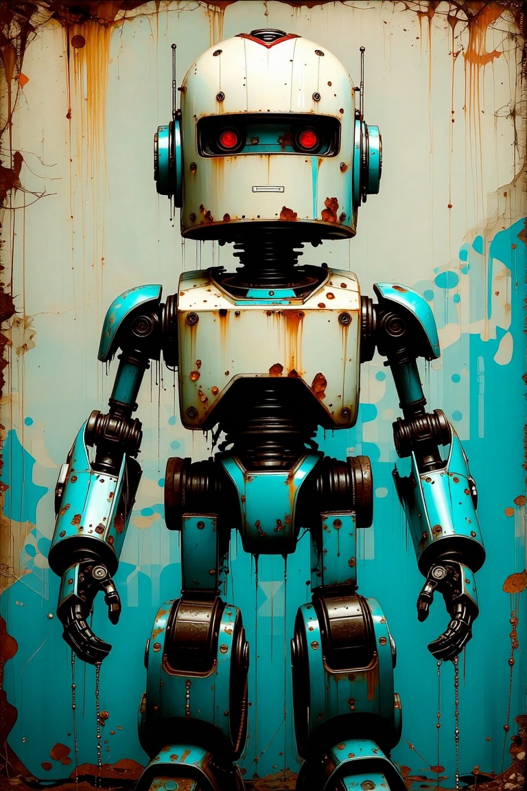 CyberTech,  a robot,  with a striking blue and white color scheme on Tensor.Art