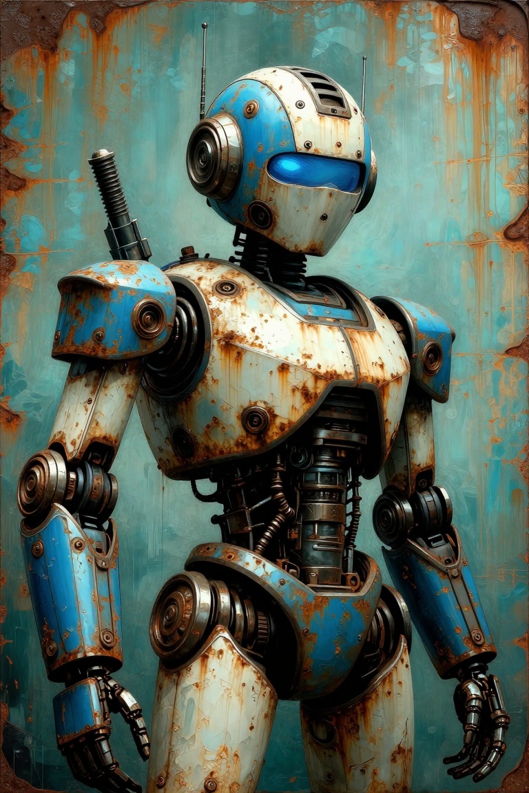 CyberTech,  a robot,  with a striking blue and white color scheme on Tensor.Art