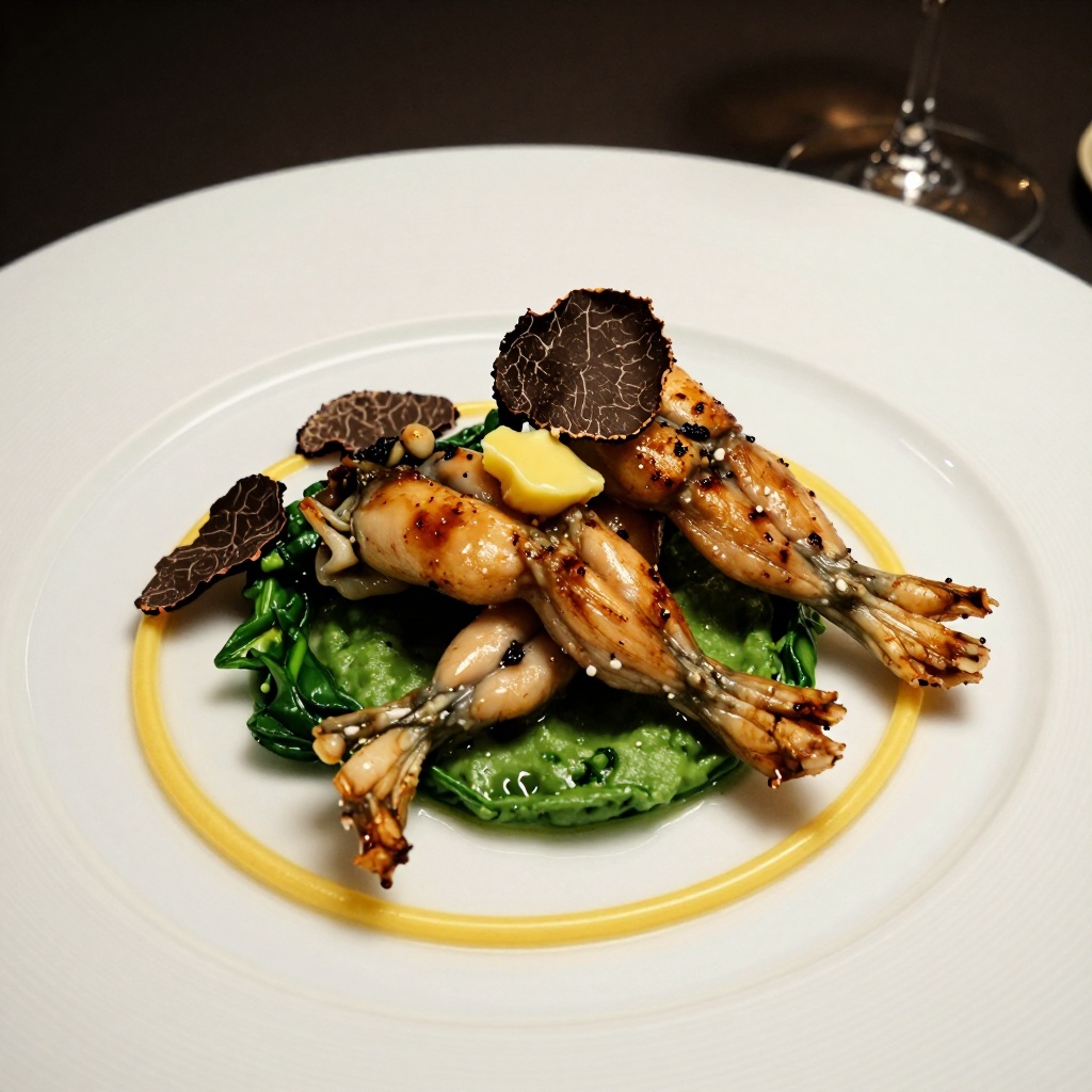Ultra-realistic Michelin 3-star food photography,  eye-level horizontal angle,  100mm lens on Tensor.Art
