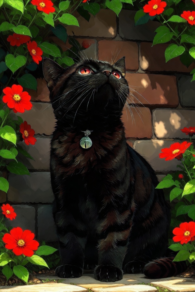 solo,  red eyes,  flower on Tensor.Art