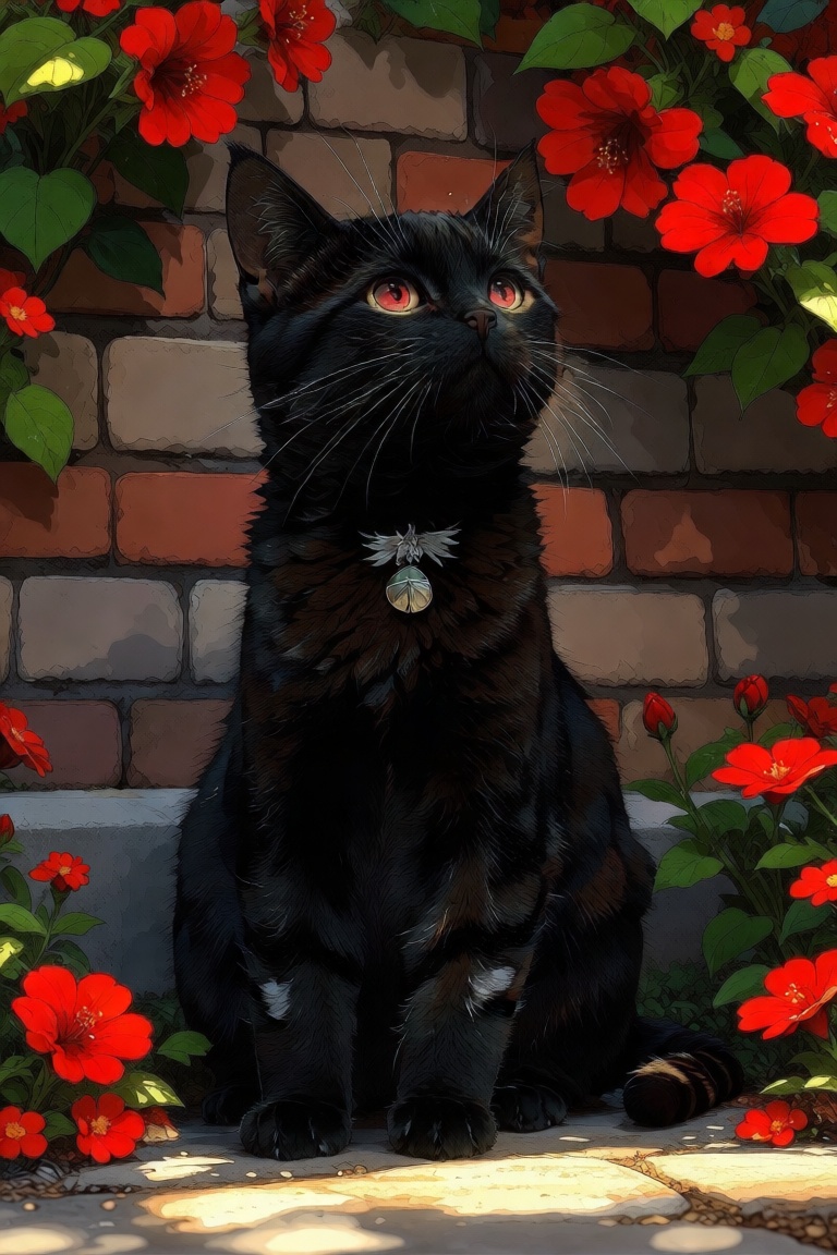 solo,  red eyes,  flower on Tensor.Art