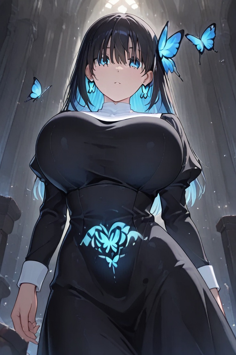 Kiyoka-chan,  Hair over eyes,  Blue eyes_red dots on Tensor.Art