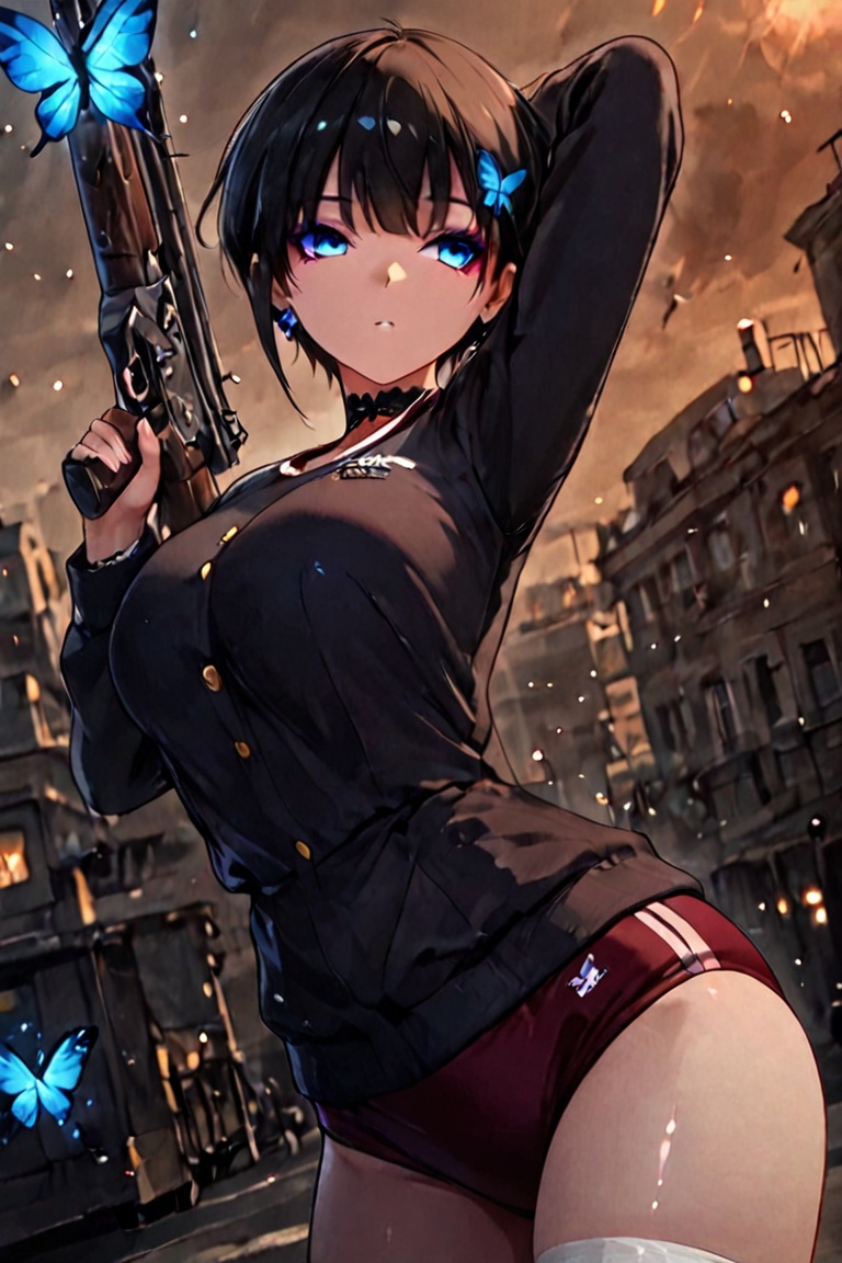 single_color_theme,  dark_background (tattoo,  heart & buruma 、glowing_tattoo on Tensor.Art