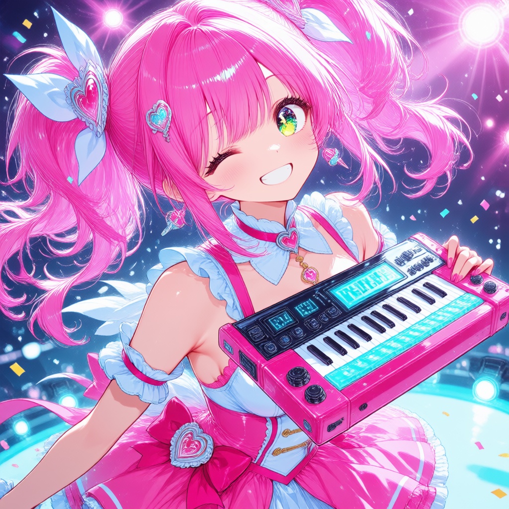 1girl,  upper body,  energetic pop idol on Tensor.Art