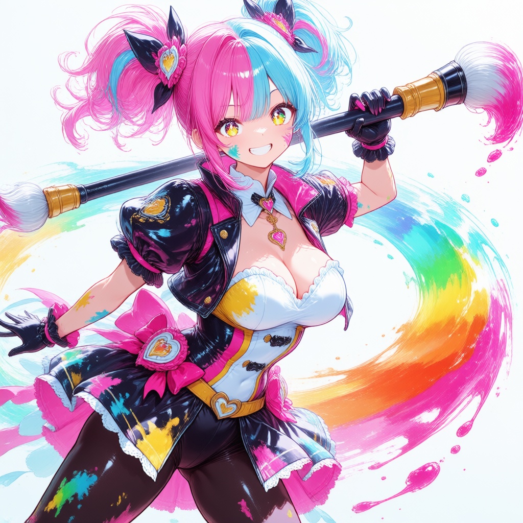 1girl,  cowboy shot,  energetic artist girl on Tensor.Art