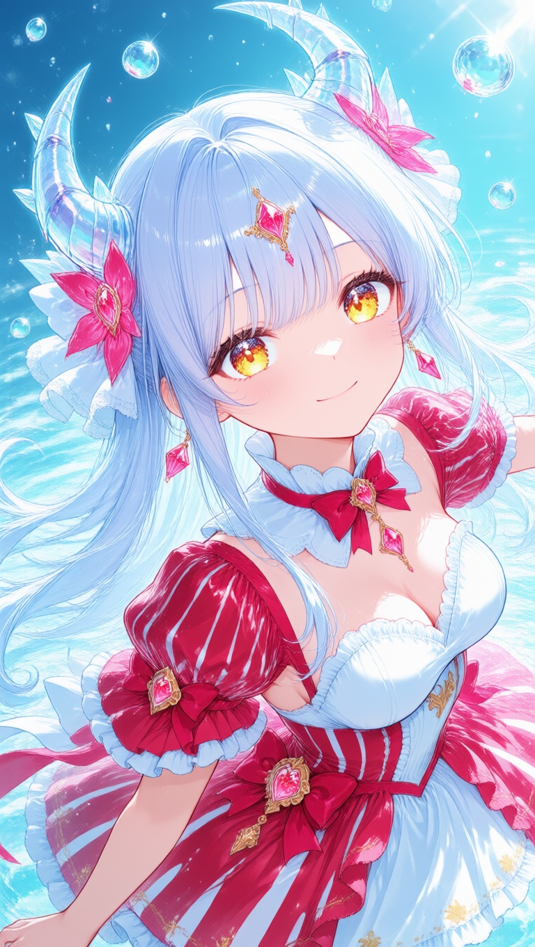 1girl,  close-up,  delicate crystal horns on Tensor.Art