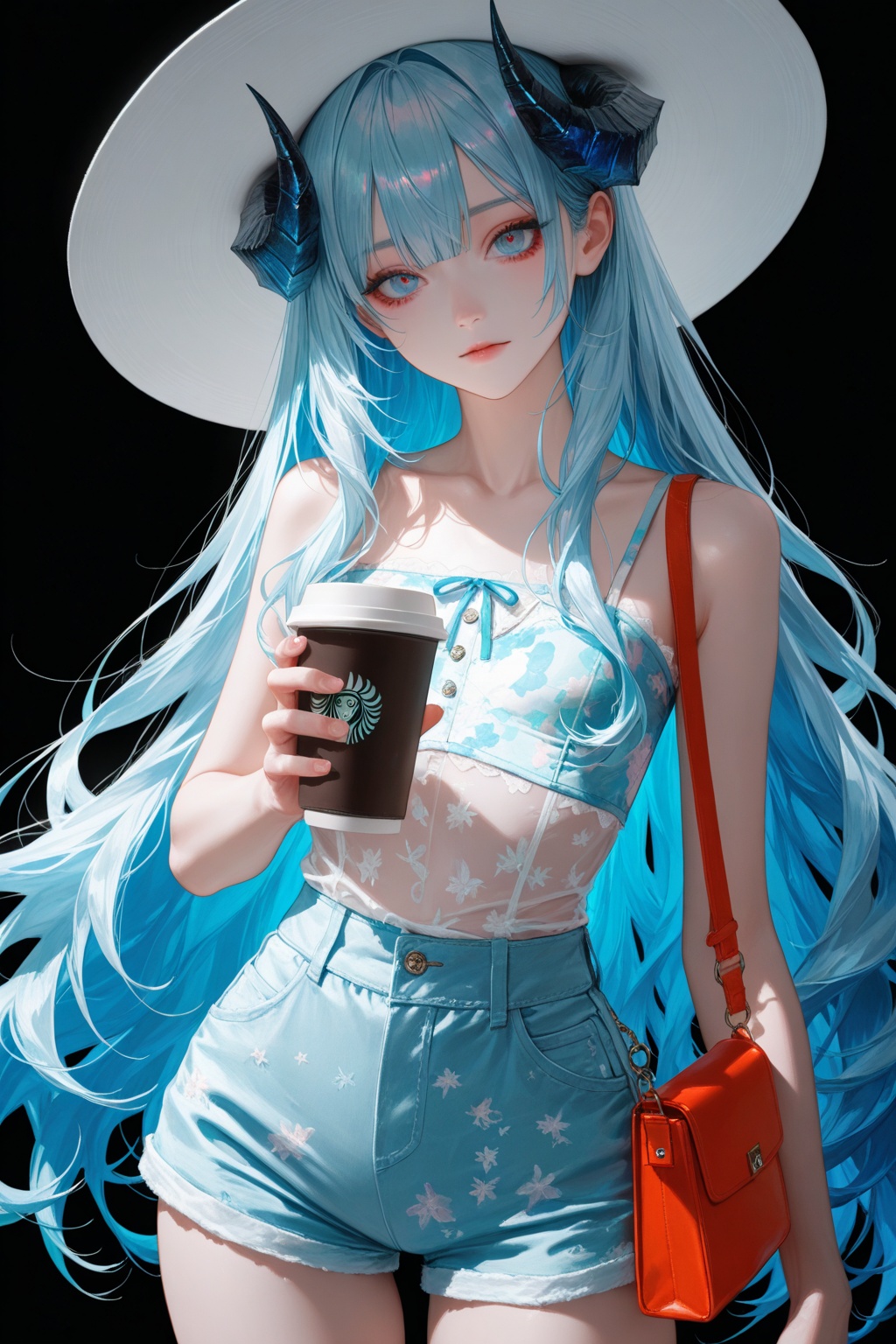 Blue Hair,  1gril,  cowboy shot by ikun on Tensor.Art