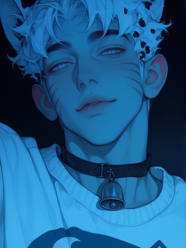 0mu0,  close-up,  male with cat-like slit pupils in silver color on Tensor.Art