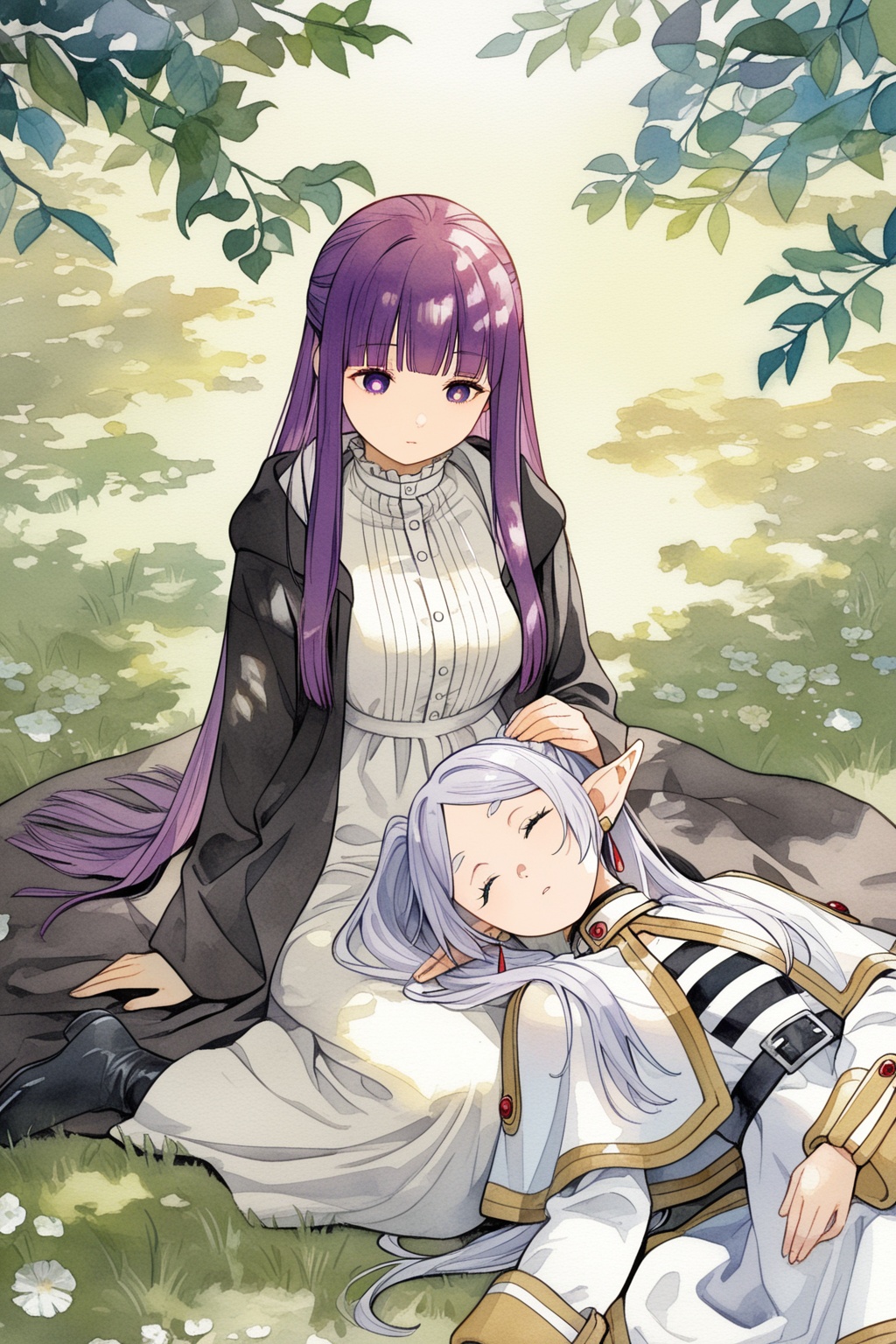 2girls,  frieren,  fern \(sousou no frieren\) on Tensor.Art