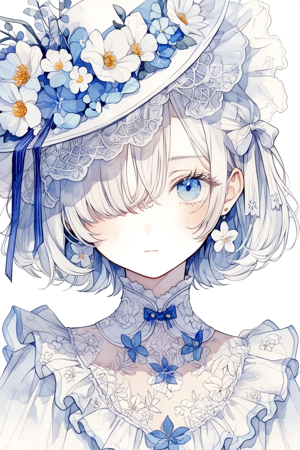 1girl,  solo,  flower on Tensor.Art