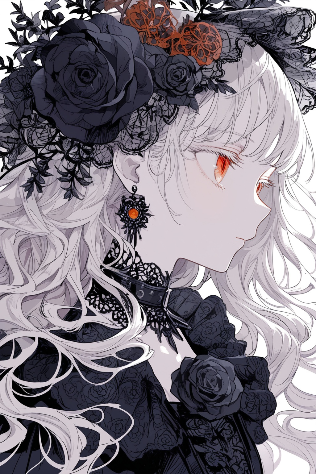 1girl,  solo,  red eyes on Tensor.Art