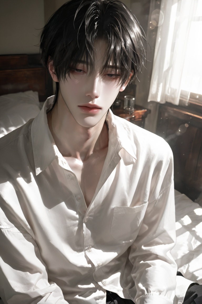 ((1man)),  solo,  handsome sharp-featured male on Tensor.Art