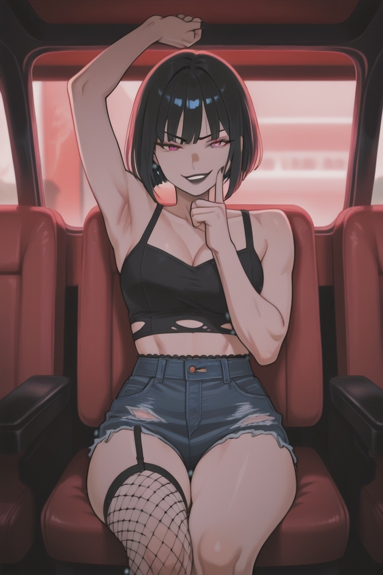 An East Asian woman,  23 years old,  edgy grunge look on Tensor.Art