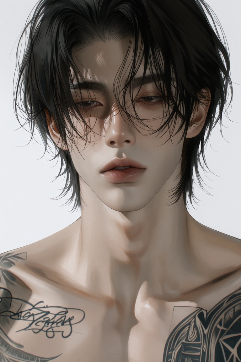 solo,  short hair,  simple background on Tensor.Art