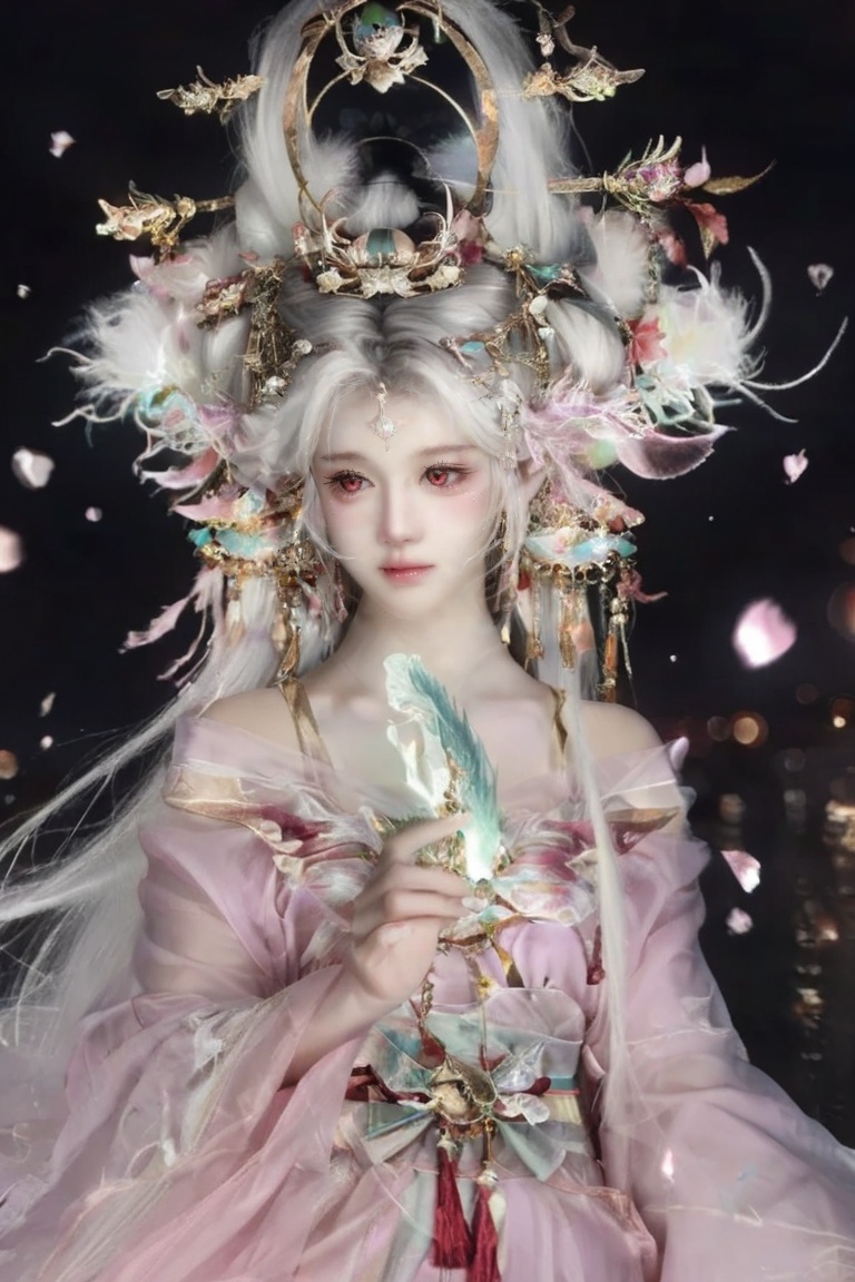 Close-up portrait of an ethereal ancient Chinese celestial maiden,  transcendent immortal beauty,  soft dreamy expression...