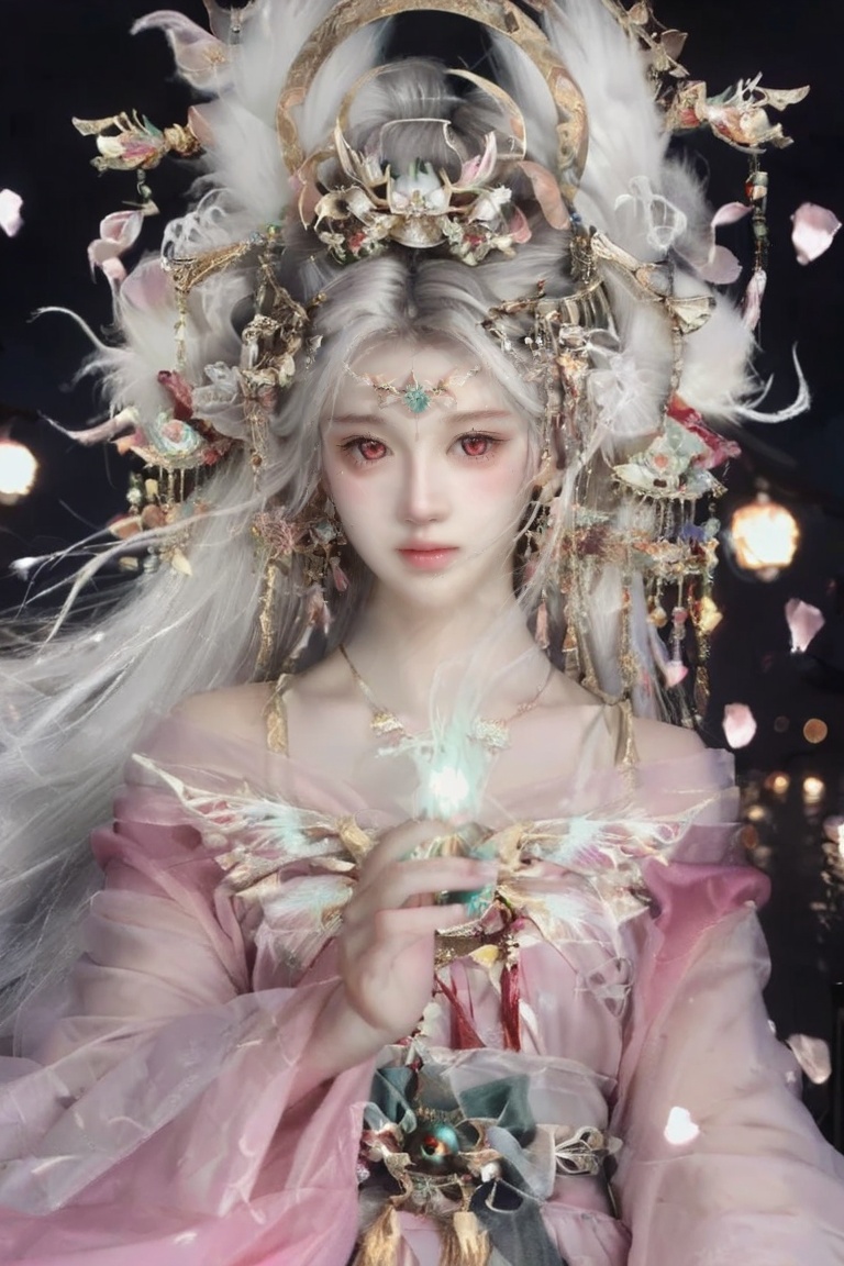 Close-up portrait of an ethereal ancient Chinese celestial maiden,  transcendent immortal beauty,  soft dreamy expression...