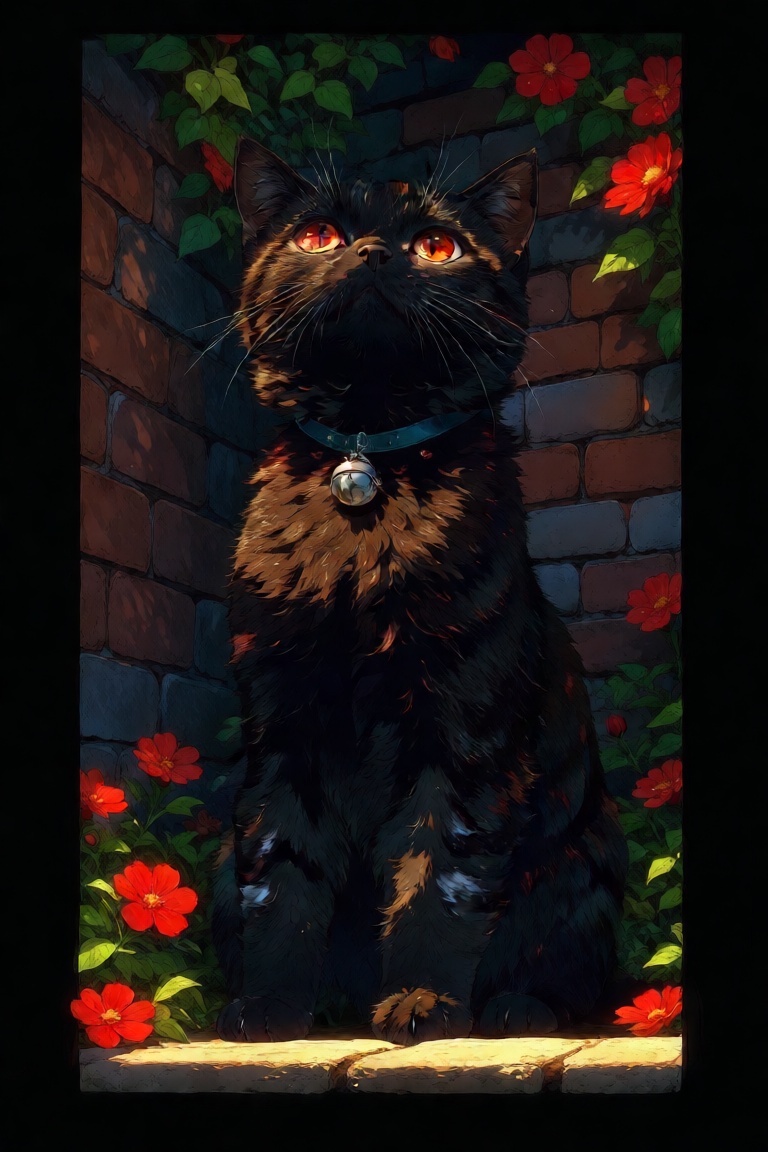 solo,  red eyes,  flower on Tensor.Art
