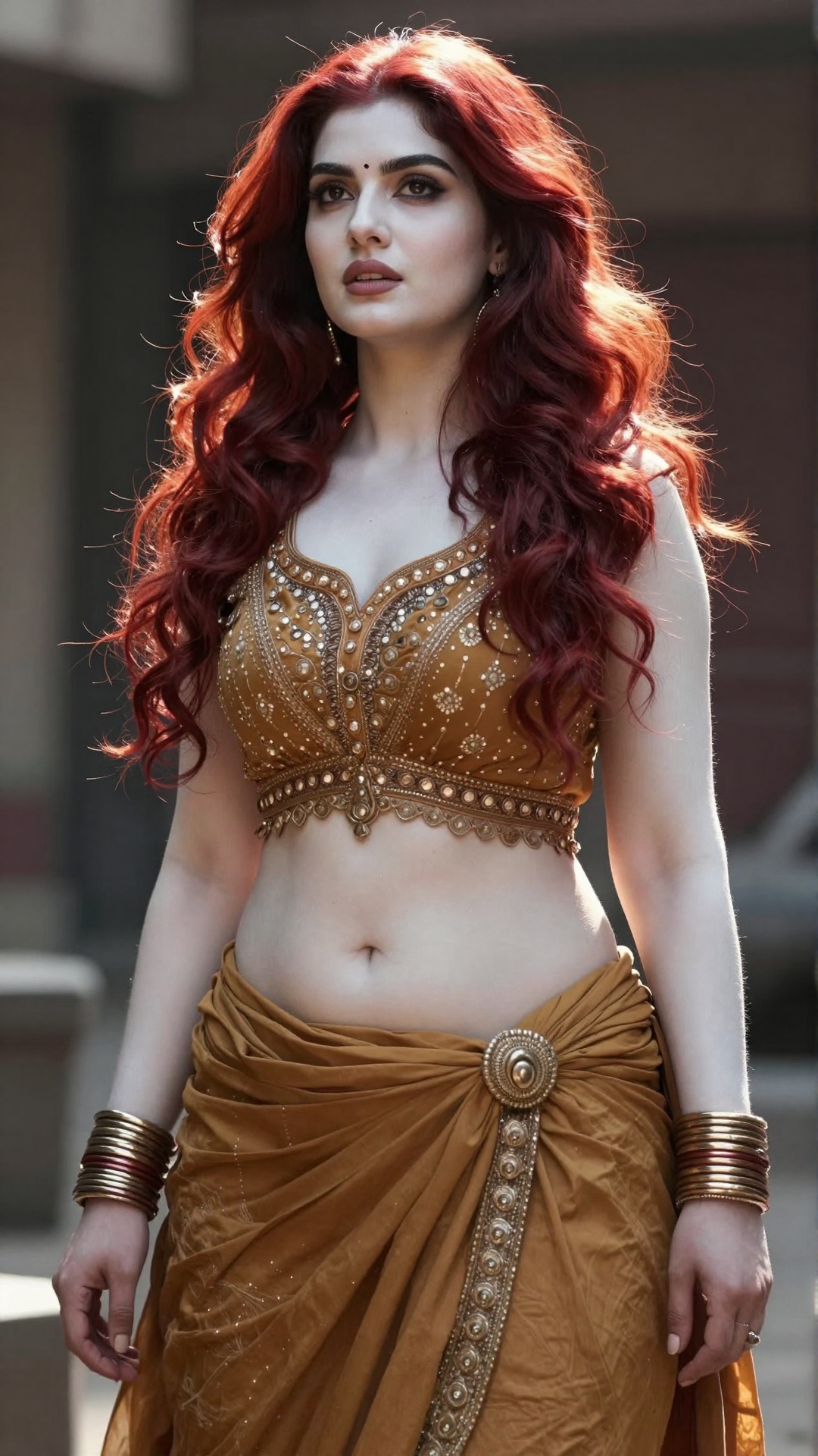 Extreme panjabi beauty,  pale skin,  redish and pale skin on Tensor.Art