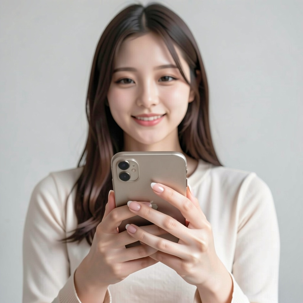 cleanhands_lora,  realistic portrait of a young ***** woman holding a smartphone in one hand,  thumb visible on Tensor.Art