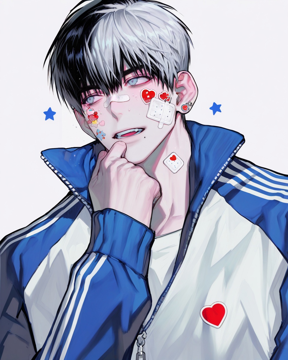 solo,  short hair,  blue eyes on Tensor.Art