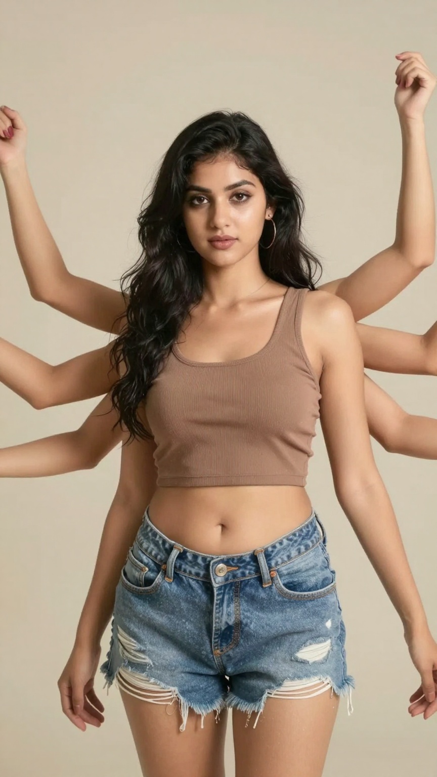 A goddess 6 arms,  realistic,  casual outfit on Tensor.Art